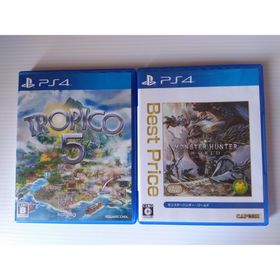 プレイステーション4(PlayStation4)のPS4ソフト 2本セット（トロピコ5＋モンハンワールド）／まとめ売り(家庭用ゲームソフト)