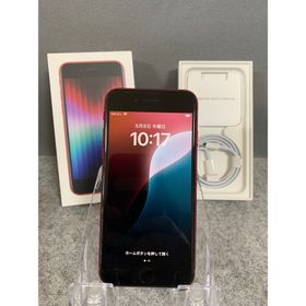 アイフォーン(iPhone)の美品 国内版 SIMフリー iPhoneSE 第３世代 64GB レッド色(スマートフォン本体)