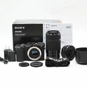 SONY ソニー ミラーレス一眼カメラ α6400 SELP1650+SEL55210 ブラック ILCE-6400Y B (35言語)(ショット数295枚) ミラーレス一眼レフカメラ 【中古】