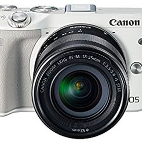 【中古】Canon ミラーレス一眼カメラ EOS M3 レンズキット(ホワイト) EF-M18-55mm F3.5-5.6 IS STM 付属 EOSM3WH-1855ISSTMLK