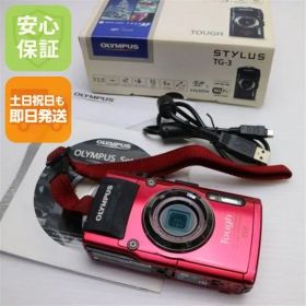 良品中古 TG-3 レッド 即日発送 デジカメ OLYMPUS 本体 土日祝発送OK 02000