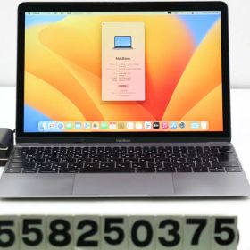 Apple MacBook Retina 2017 A1534 スペースグレイ Core m3 7Y32 1.2GHz/8GB/256GB/(2304x1440)/macOS Ventura 外装破損あり【中古】【20260108】