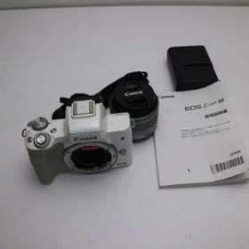 【中古】キヤノン EOS Kiss M EF-M15-45 IS STM レンズキット ホワイト/ミラーレス一眼カメラ EOSKISSMWH1545ISLK