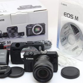 AA (極上美品) Canon キヤノン EOS M ブラック 18-55mm レンズ 初期不良返品無料 1-47