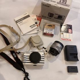 美品 Canon EOS M100 ホワイト カメラ ミラーレス一眼