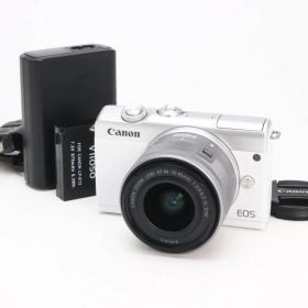 A- (美品) Canon キヤノン EOS M200 ホワイト EF-M 15-45mm F3.5-6.3 IS STM レンズキット 初期不良返品対応 101-152