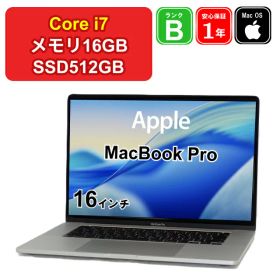 中古 Apple MacBook Pro 16インチ 2019 A2141 Core i7 メモリ16GB SSD512GB シルバー Retinaディスプレイ Tahoe 1年保証 レビュー特典：延長保証 パソコン ノートパソコン
