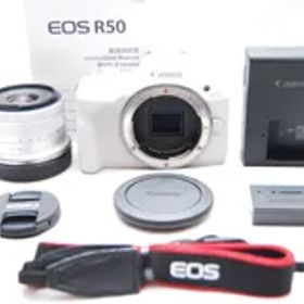 ★極上美品 ショット数４１６９回 Canon ミラーレス一眼カメラ EOS R50 標準ズームレンズキット(RF-S18-45) ホワイ★