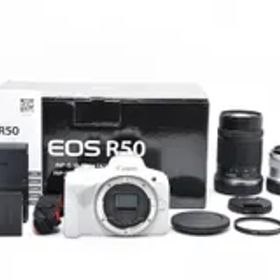 ★美品★元箱付き★キヤノン Canon EOS R50 ダブルレンズキット RF-S 18-45mm / 55-210mm IS STM ★ T76＃4834