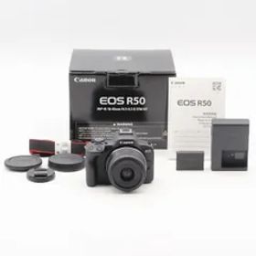 Canon EOS R50 標準ズームキット RF-S18-45mm APS-C 約375g ブラック 高画質＆軽量設計 初心者おすすめ Vlog・日常・旅行撮影に最適【中古】
