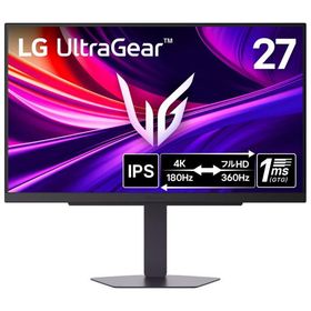 LGエレクトロニクス ゲーミング液晶ディスプレイ(27型/ IPS/ 4K UHD 3840×2160/ 360Hz/ 1ms/ HDR 400/ HDMI/ DP1.4)(ブラック) UltraGear 27G810A-B 返品種別A