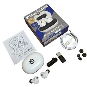 【管理番号2083】SteelSeries ゲーミングワイヤレスイヤホン Arctis GameBuds white ノイキャン PC/PS5/4/Switch2/Switch/スマホ対応 IP55防塵防水 Bluetooth 急速充電 ホワイト 61682