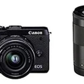【中古】（非常に良い）Canon ミラーレス一眼カメラ EOS M6 Mark II ダブルズームキット ブラック EOSM6MK2BK-WZK