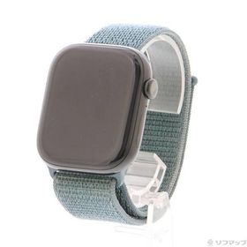 〔中古〕Apple(アップル) Apple Watch Series 10 GPS 46mm ジェットブラックアルミニウムケース レイクグリーンスポーツループ〔305-ud〕