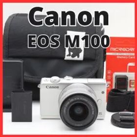 A22[7236A]56★美品★ キヤノン Canon EOS M100 ボディ 15-45mm レンズキット