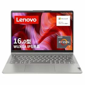 【中古】Lenovo IdeaPad Flex 570 ノートパソコン (16.0インチ WUXGA Ryzen 7 5700U 16GB 1TB SSD 指紋センサー Webカメラ 無線LAN ペン付) グレー 82RA002YJP 【Microsoft Office Home&Business 2021搭載】【Windows11】