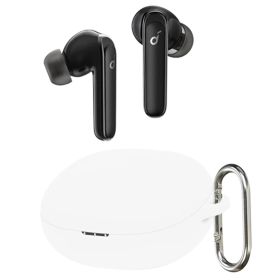 【新着商品】Soundcore Life Life P3 P3 対応 Soundcore イヤホン全面保護カバー Anker 【YML】落下防止 Anker キズ防止 耐衝撃 保護カバー 装着充電可能 シリコーン 防水 ケース 防塵 for カラビナ付き（白）