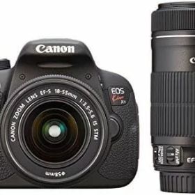【中古】Canon デジタル一眼レフカメラ EOS Kiss X7i ダブルズームキット EF-S18-55 IS STM/EF-S55-250 IS STM付属 ブラック KISSX7I-WKIT