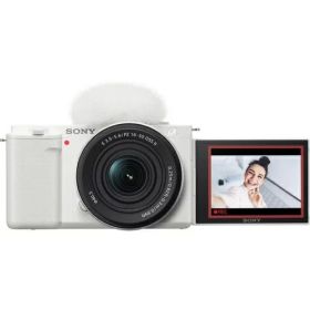 【先着フラッシュクーポン 最大2000円OFF!】ソニー SONY VLOGCAM ZV-E10KW ホワイト パワーズームレンズキット ミラーレス一眼デジタルカメラ ZVE10KW