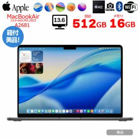 Apple MacBook Air 13.6inch MLXX3J/A A2681 2022 選べるOS TouchID [Apple M2 8コア 16G 512GB 無線 BT カメラ 13.6