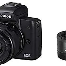 【中古】Canon ミラーレス一眼カメラ EOS Kiss M ダブルレンズキット ブラック EOSKISSMBK-WLK