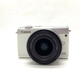 キヤノン(Canon)の【全額返金保証】【最速発送】Canon デジタル一眼 EOS M100 EF-M15-45 IS STM レンズキット [ホワイト] 美品 動作確認済(ミラーレス一眼)