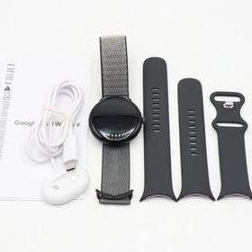 グーグルピクセル(Google Pixel)の【美品】Google Pixel Watch 4 Wi-Fiモデル 45mm GA09962-US Matte Black アルミケース/Obsidian アクティブ バンド ピクセルウォッチ グーグル 本体(腕時計(デジタル))