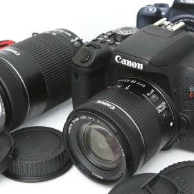 【中古】【美品】キヤノン EOS Kiss X9i ダブルズームキット（センサー清掃済） CA01-R3914-2Q5 Canon EFマウント APS-C 標準ズーム 望遠ズーム 手ブレ補正 レンズ付き セット 中古