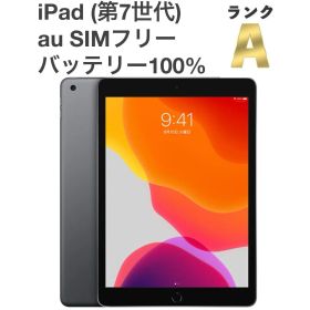 【極美品】iPad (第7世代) 32GB au SIMフリー Wi-Fi+Cellular スペースグレイ 利用制限〇 10.2インチ タブレット本体 iPad第7世代32GB 送料無料 [B79MSR]