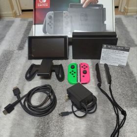 [訳アリ]Nintendo Switch 本体+付属品一式 緑/ネオンピンク