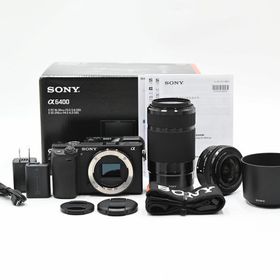 SONY ソニー ミラーレス一眼カメラ α6400 SELP1650+SEL55210 ブラック ILCE-6400Y B (35言語)(ショット数295枚) ミラーレス一眼レフカメラ