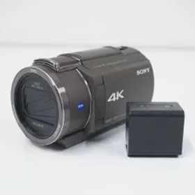 FDR-AX45A SONY ハンディカム デジタルビデオカメラ ブロンズブラウン USED美品 本体+バッテリー 4K ZEISS 光学20倍ズーム 完動品 CP2324