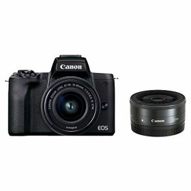 【中古】【非常に良い】Canon ミラーレス一眼カメラ EOS Kiss M2 ダブルレンズキット ブラック KISSM2BK-WLK