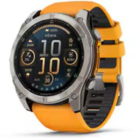 ガーミン GARMIN fenix 8 （フェニックス 8） Sapphire AMOLED 51mm Ti / Orange シリコンバンド 心電図（ECG）アプリ Suica対応 GPSスマートウォッチ 010-02905-50