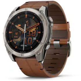 ガーミン GARMIN fenix 8 （フェニックス 8） Sapphire AMOLED 51mm Ti / Chestnut Leather Band 心電図（ECG）アプリ Suica対応 GPSスマートウォッチ 010-02905-81