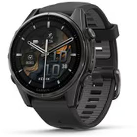 ガーミン GARMIN fenix 8 （フェニックス 8） Sapphire AMOLED 43mm Ti Carbon Gray DLC / Black シリコンバンド 心電図（ECG）アプリ Suica対応 GPSスマートウォッチ 010-02903-27