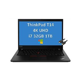 Lenovo Latest ThinkPad T14 14" UHD 4K Intel Quad-Core i7-10610U, 32GB RAM, 1TB PCIe SSD (3840x2160) Business Laptop, Thunderbolt 3, Backlit, Fingerpri