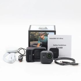 Insta360 GO Ultra スタンダードバンドル CINSABEA-GOUltra02 ミッドナイトブラック – 超小型4Kアクションカメラ / 手ブレ補正 / 防水 / Vlog・旅行・アウトドア・スポーツ撮影に最適【中古】