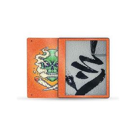 MightySkins Glossy Glitter Skin Compatible with Kindle Scribe (2022) Full Wrap - Smoke Skull | Protective High-Gloss Glitter Finish | Easy_並行輸入