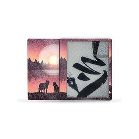 MightySkins Glossy Glitter Skin Compatible with Kindle Scribe (2022) Full Wrap - Wolf Silhouette | Protective High-Gloss Glitter Finish | _並行輸入