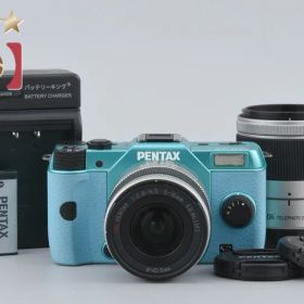 【中古】PENTAX ペンタックス Q10 ダブルズームレンズキット ミントアクア シャッター回数僅少