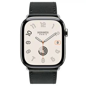 Apple Apple Watch Hermes Series10 42mm GPS+Cellularモデル MX0Q3J/A A3001【シルバーチタニウムケース/ノワール(黒)シンプルトゥールレザーストラップ】 [中古] 【当社3ヶ月間保証】 イオシス
