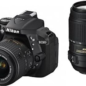 【中古-非常に良い】Nikon デジタル一眼レフカメラ D5300 ダブルズームキット ブラック 2400万画素 3.2型液晶 D5300WZBK