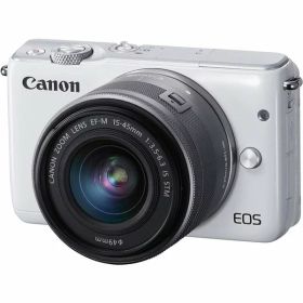 【中古】キヤノン Canon EOS M10 レンズキット ホワイト EOSM10WH-1545ISSTMLK