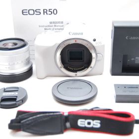 ★極上美品 ショット数４１６９回 Canon ミラーレス一眼カメラ EOS R50 標準ズームレンズキット(RF-S18-45) ホワイ★