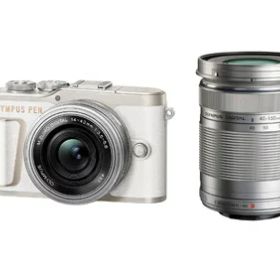 【中古】（新古品） OLYMPUS ミラーレス一眼カメラ PEN E-PL10 EZダブルズームキット ホワイト