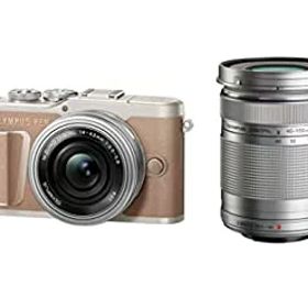 【中古】(非常に良い)OLYMPUS ミラーレス一眼カメラ PEN E-PL10 EZダブルズームキット ブラウン