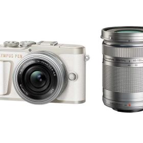 【中古】OLYMPUS ミラーレス一眼カメラ PEN E-PL10 EZダブルズームキット ホワイト
