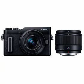 【中古】【1年保証】【美品】Panasonic LUMIX GF10 ダブルレンズキット 12-32mm + 25mm ブラック [DC-GF10W-K]