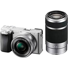 【中古】(非常に良い)ソニー SONY ミラーレス一眼 α6400 ダブルズームレンズキット SELP1650 F3.5-5.6+SEL55210 F4.5-6.3 SEL55210 シルバー ILCE-6400Y S